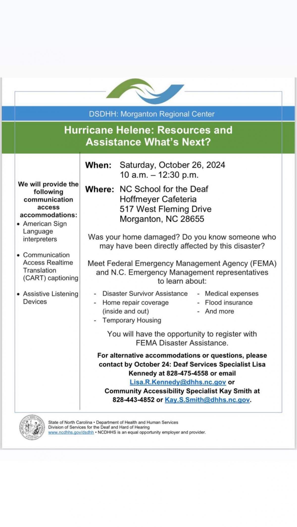 Hurricane Helene Assistance and Resources Event