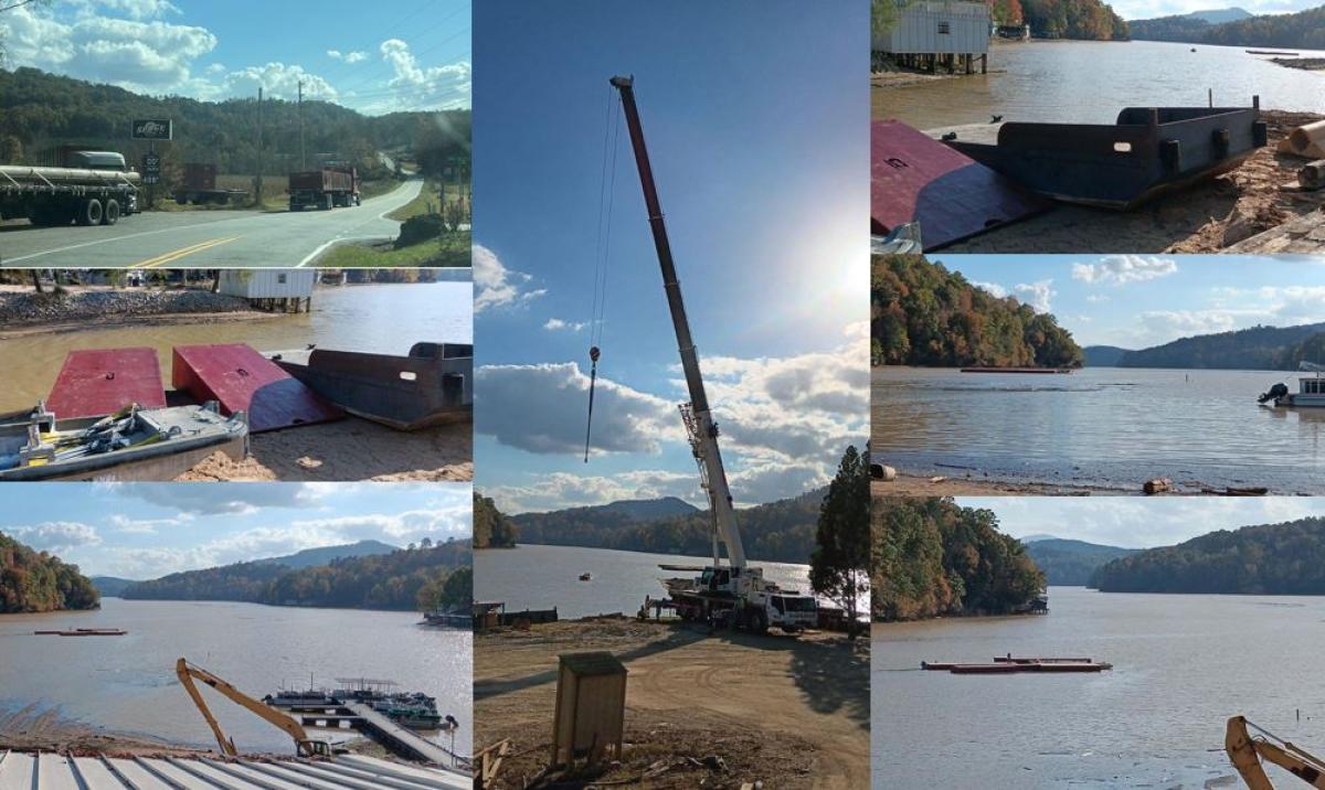 AshBritt Mobilization of Barges