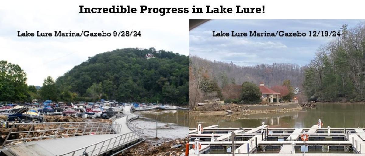 Marina and Gazebo before and after 122024