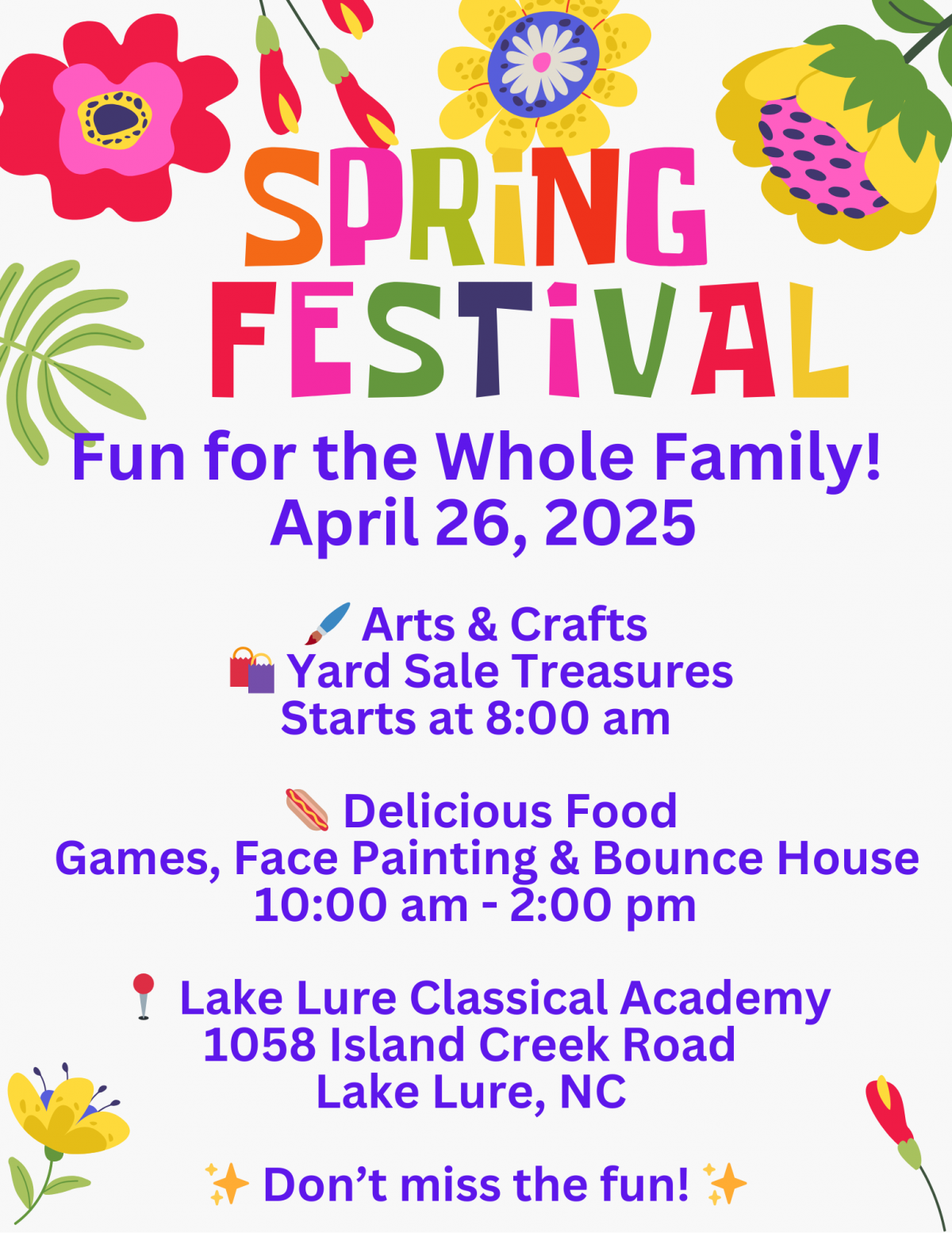 Lake Lure Classical Academy Spring Festival - Saturday, April 26, 2025 