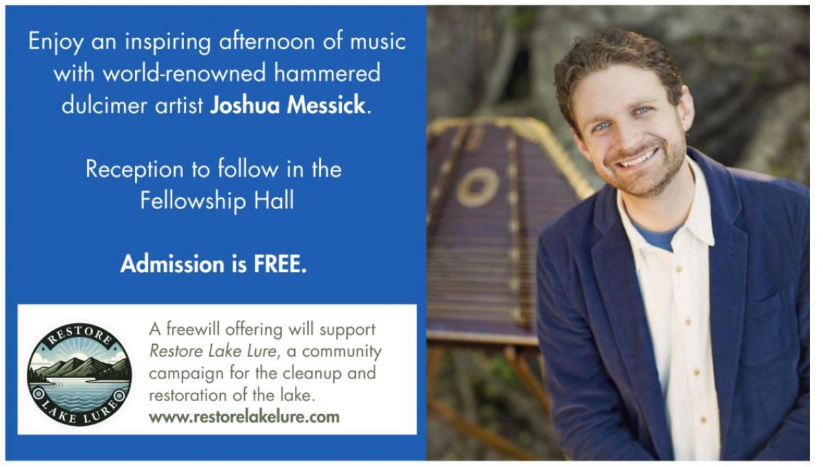 Free Concert - Joshua Messick - 10/12/25 at 3:00 