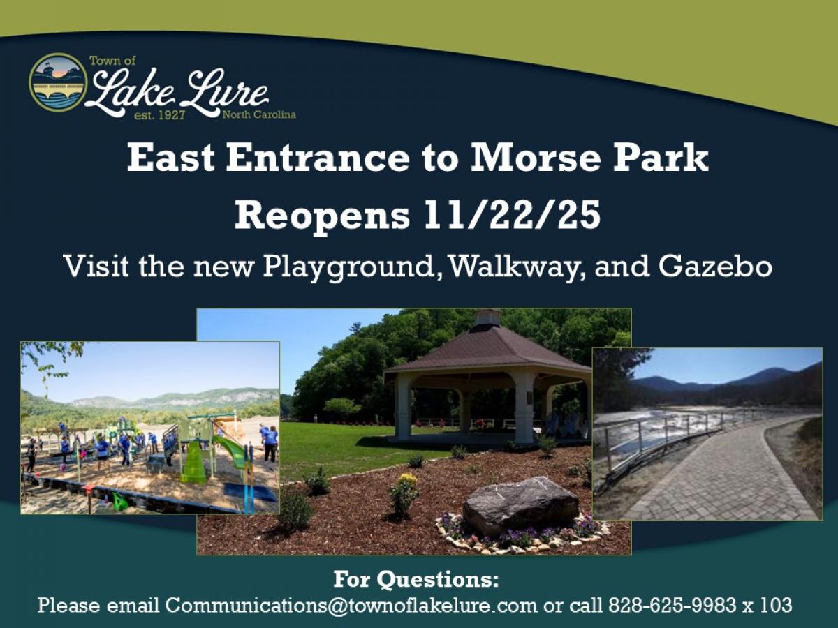 East Entrance to Morse Park Reopens 11/22/25 - Visit the new Playground, Walkway, and Gazebo East Entrance to Morse Park Reopens 11/22/25 - Visit the new Playground, Walkway, and Gazebo