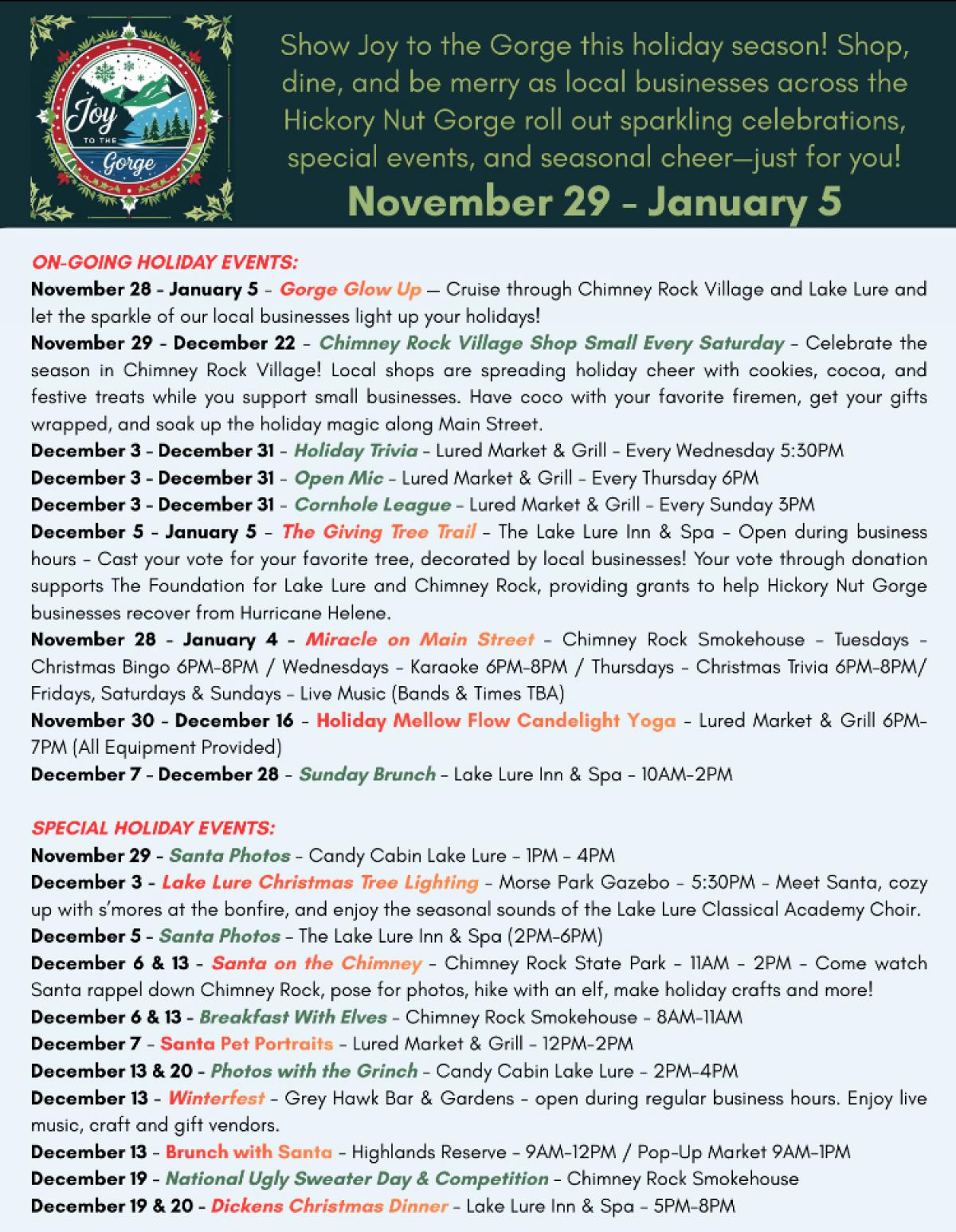 Joy to the Gorge Events