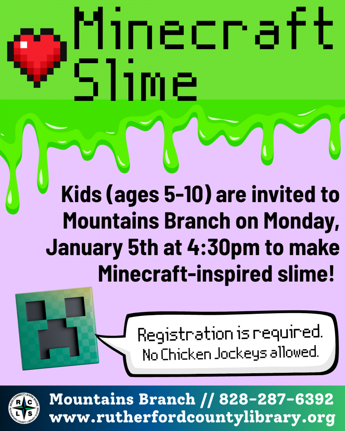Mountains Branch Library Event - Minecraft Slime 01-05-26 at 430