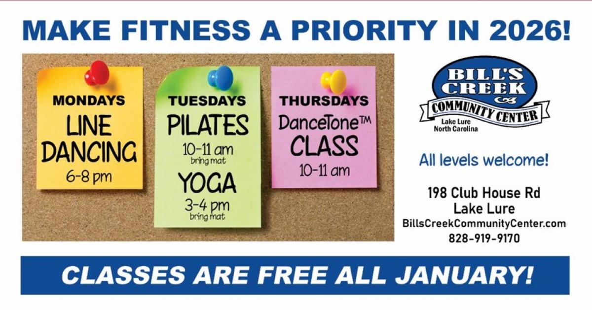 Bills Creek Community Center Free Fitness Classes