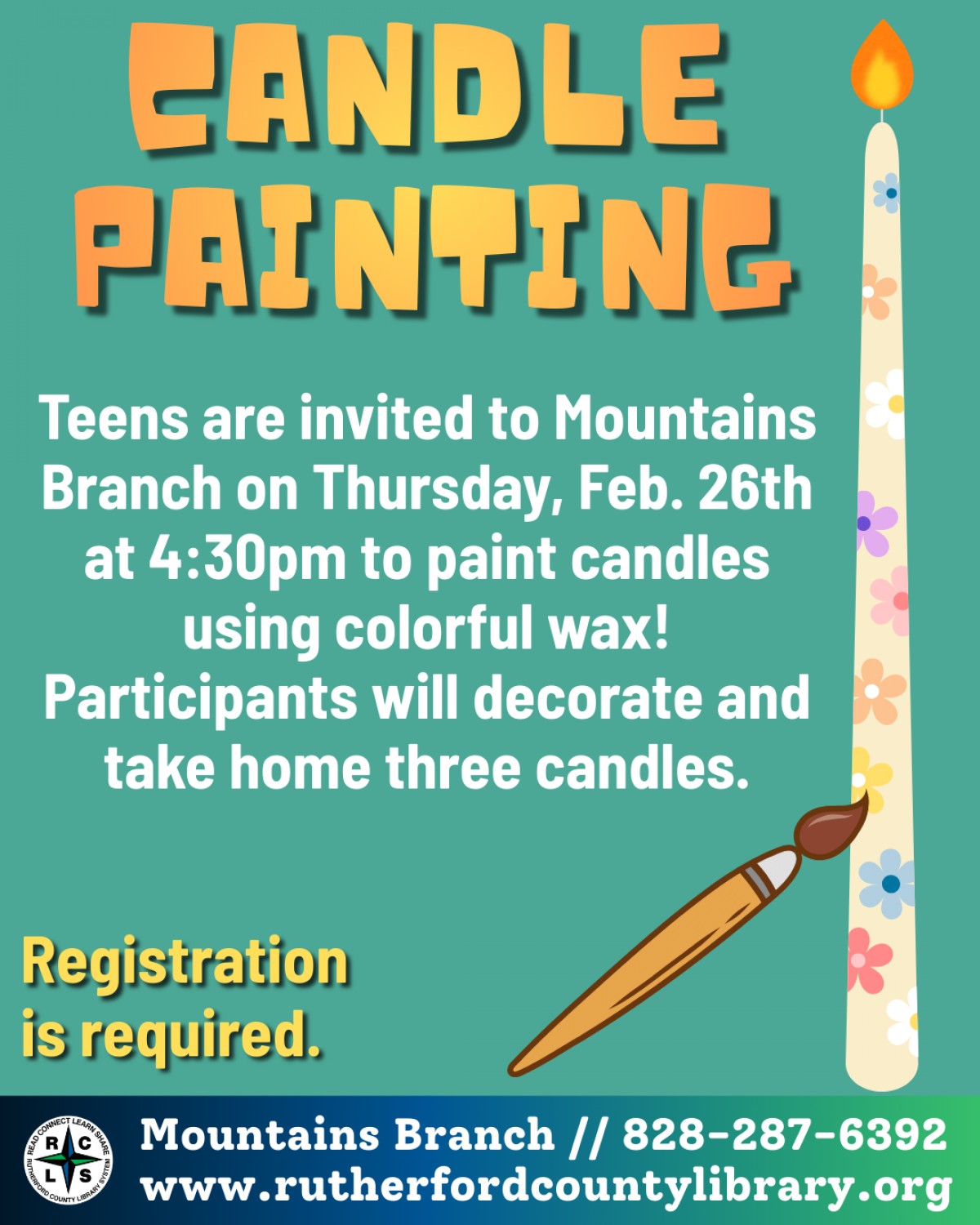 022626 at 430 - Mountains Branch Library Event - Candle Painting