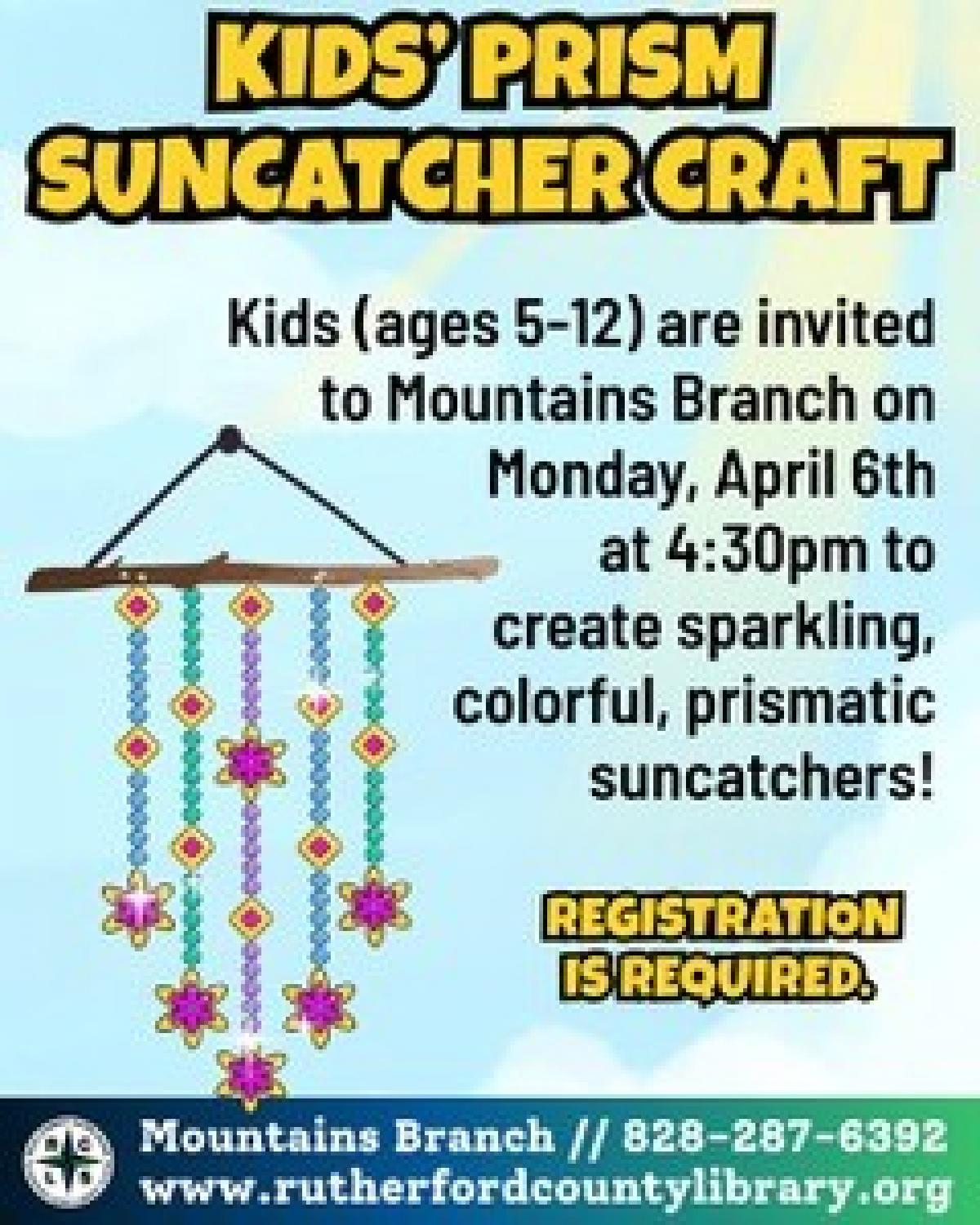 040626 at 430 - Mountains Branch Library Event - Kids Prism Suncatcher Craft+