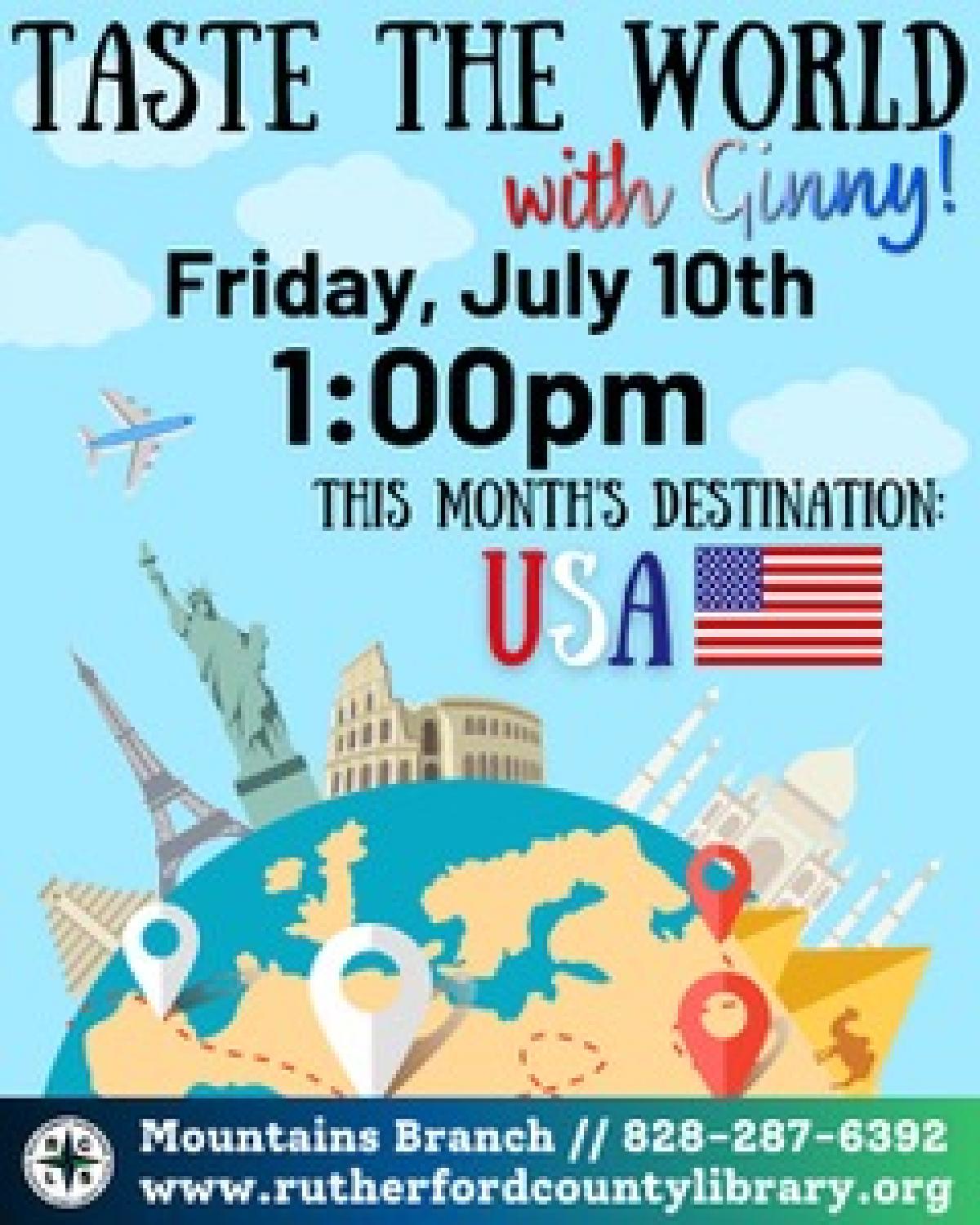 Mountains Branch Library Event - Taste of the World - 7/10/26 at 1:00