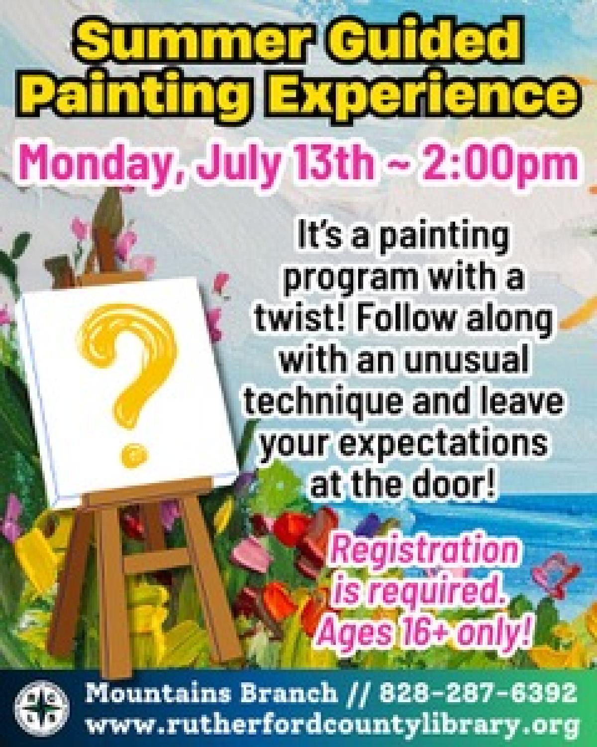 Mountains Branch Library Event - Guided Painting - 7/13/26 at 2:00