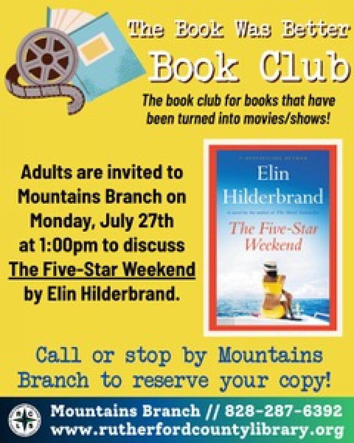 Mountains Branch Library Event - Book Club - 7/27/26 at 1:00
