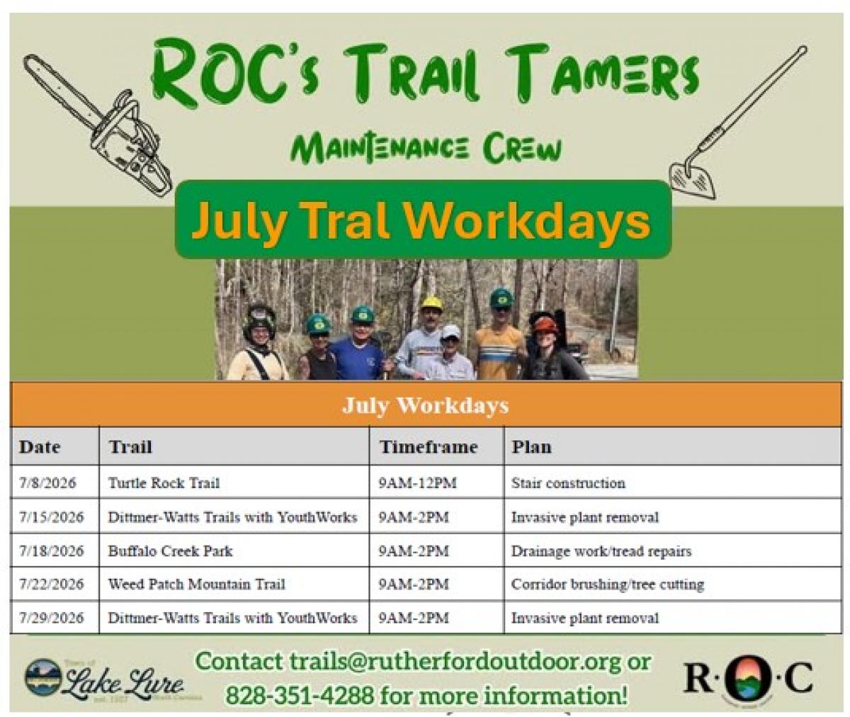 July 2026 Trail Work Days