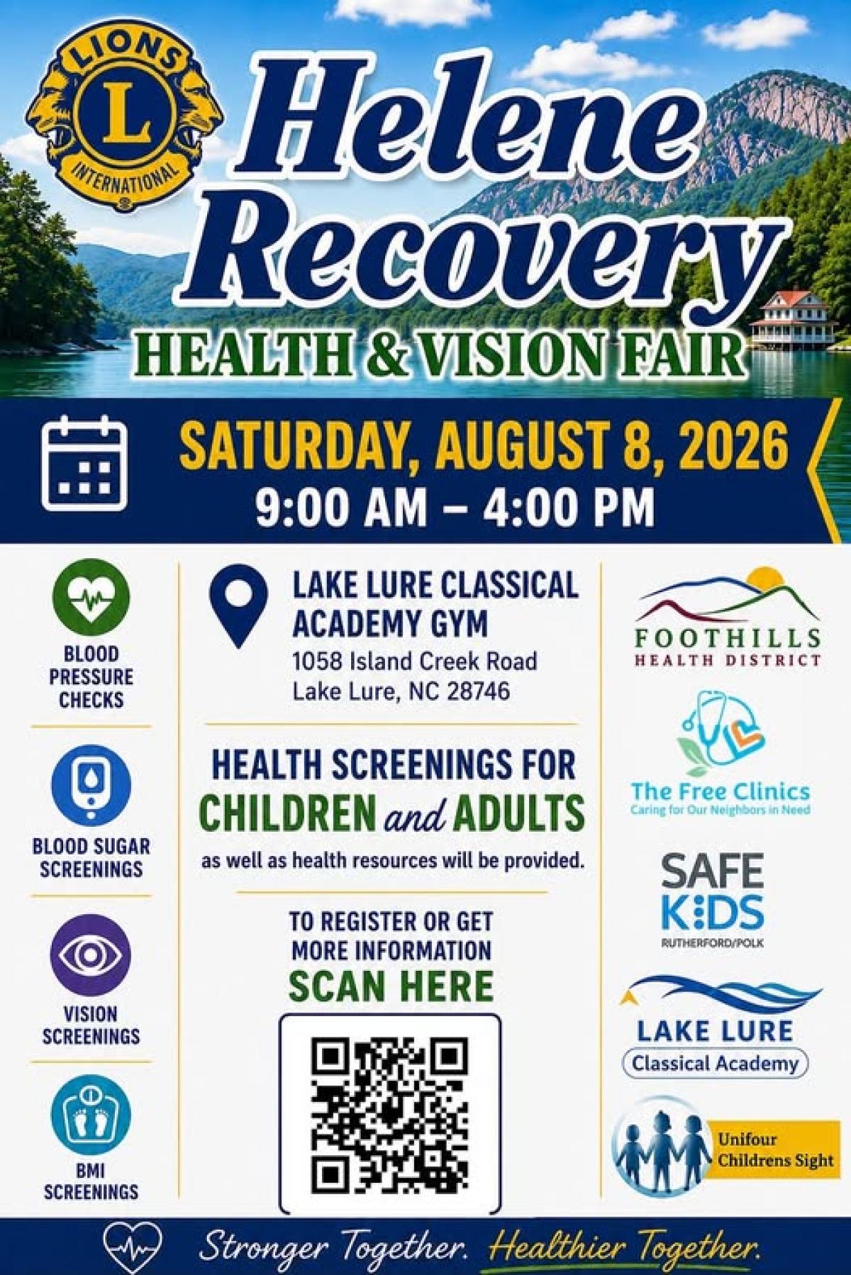 080826 Lake Lure Lions Club Health Fair - Lake Lure Classical Academy
