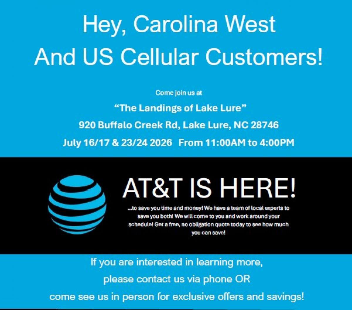 ATT Customer Event at The Landings 7/16, 7/17, 7/23, and 7/24 from 11-4