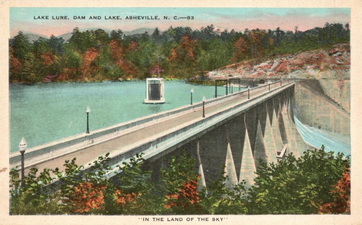 Postcard with Lake Lure Dam Postcard with Lake Lure Dam
