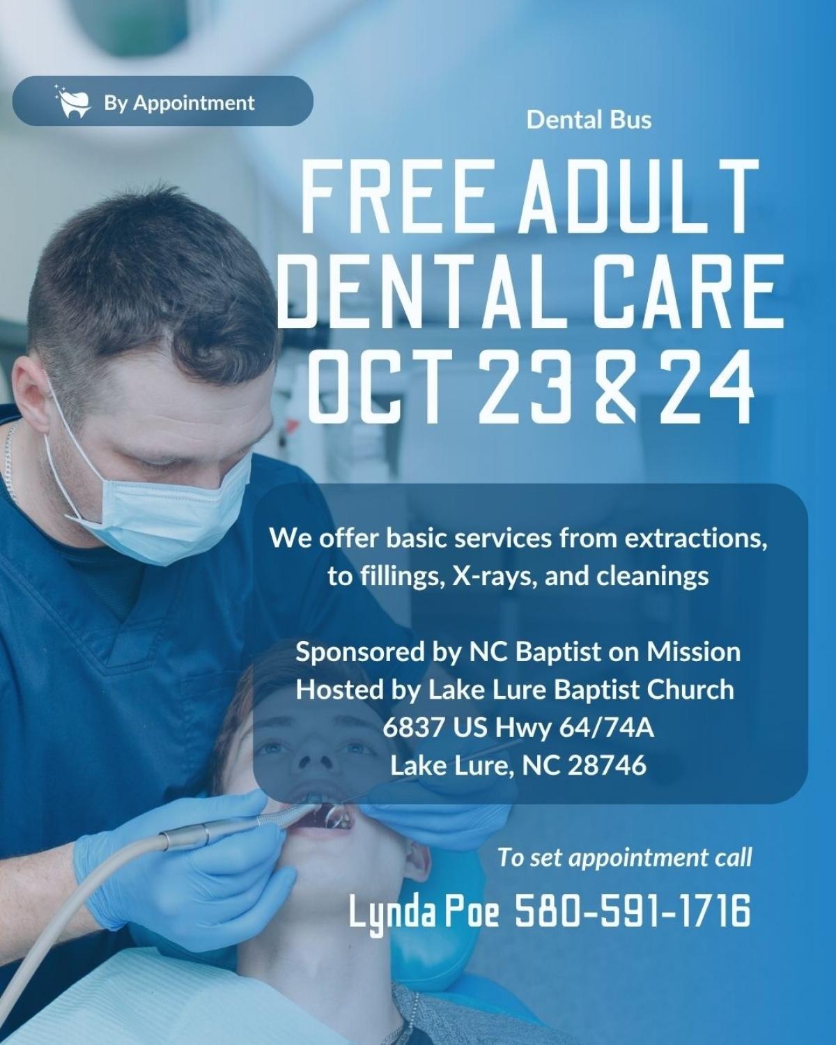 Free Dental Care Flyer - October 23, 2026