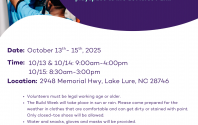 Lake Lure Playground Build Flyer 10/13/25 -10/15/25