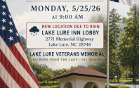 Lake Lure Memorial Day Program - 5/25/26 at 9:00