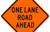 One lane closure sign
