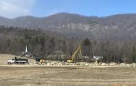 Rock being placed on the Shoreline in Morse Park