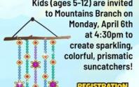 040626 at 430 - Mountains Branch Library Event - Kids Prism Suncatcher Craft+