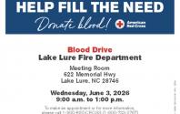 Blood Drive - Lake Lure Fire Department - 6/3/26 from 9 to 1