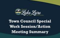 Lake Lure Town Council Work Session and Action Meeting Sign