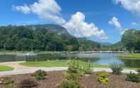 Lake Lure Marina from Gazebo