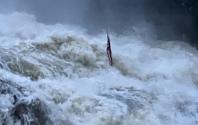 Hurricane Helene with American Flag